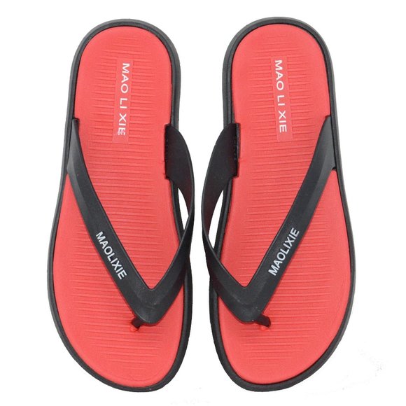MAO LI XIE Other - Men's Beach Flip Flops Comfort Supple Home Casual Thong Sandals Outdoor Red